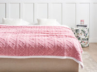 Coperta Copriletto in Poliestere rosa150 x 200 cm morbida stile moderno