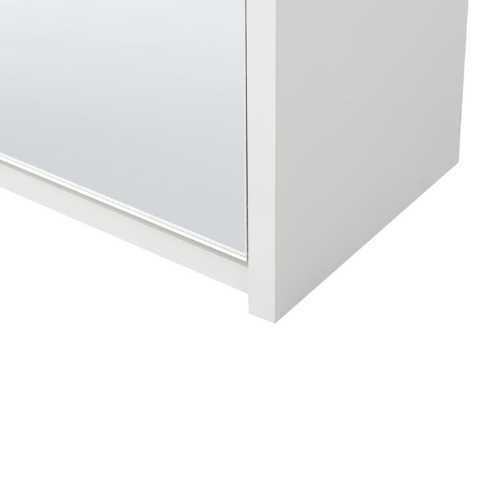 Scarpiera 3 scomparti con telaio in MDF e specchi bianchi design moderno