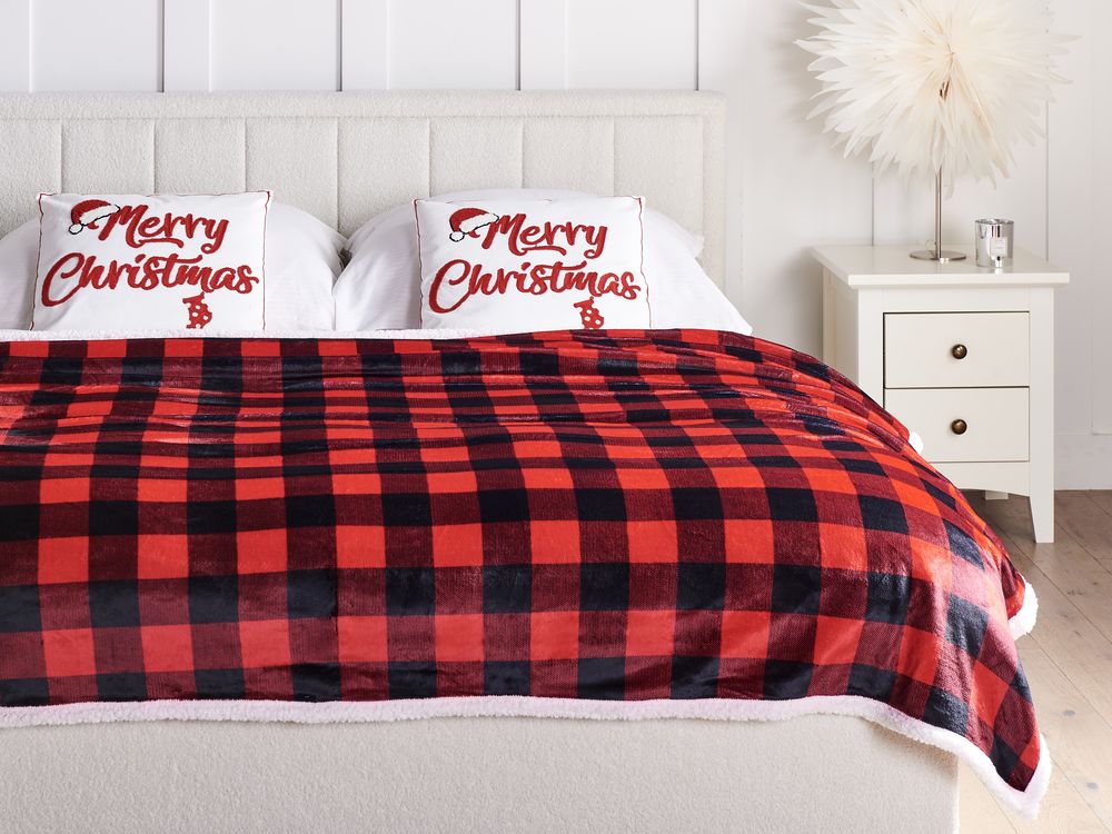 Coperta Copriletto in Poliestere rosso e nero x 200 cm stile moderno