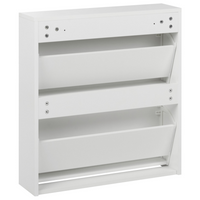 Scarpiera 2 scomparti con telaio in MDF e specchi bianchi design moderno