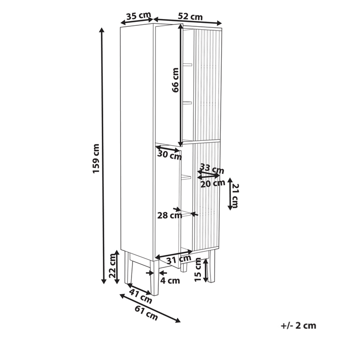 Mobile da bagno in bambù MDF Bianco e legno chiaro Mobili da bagno