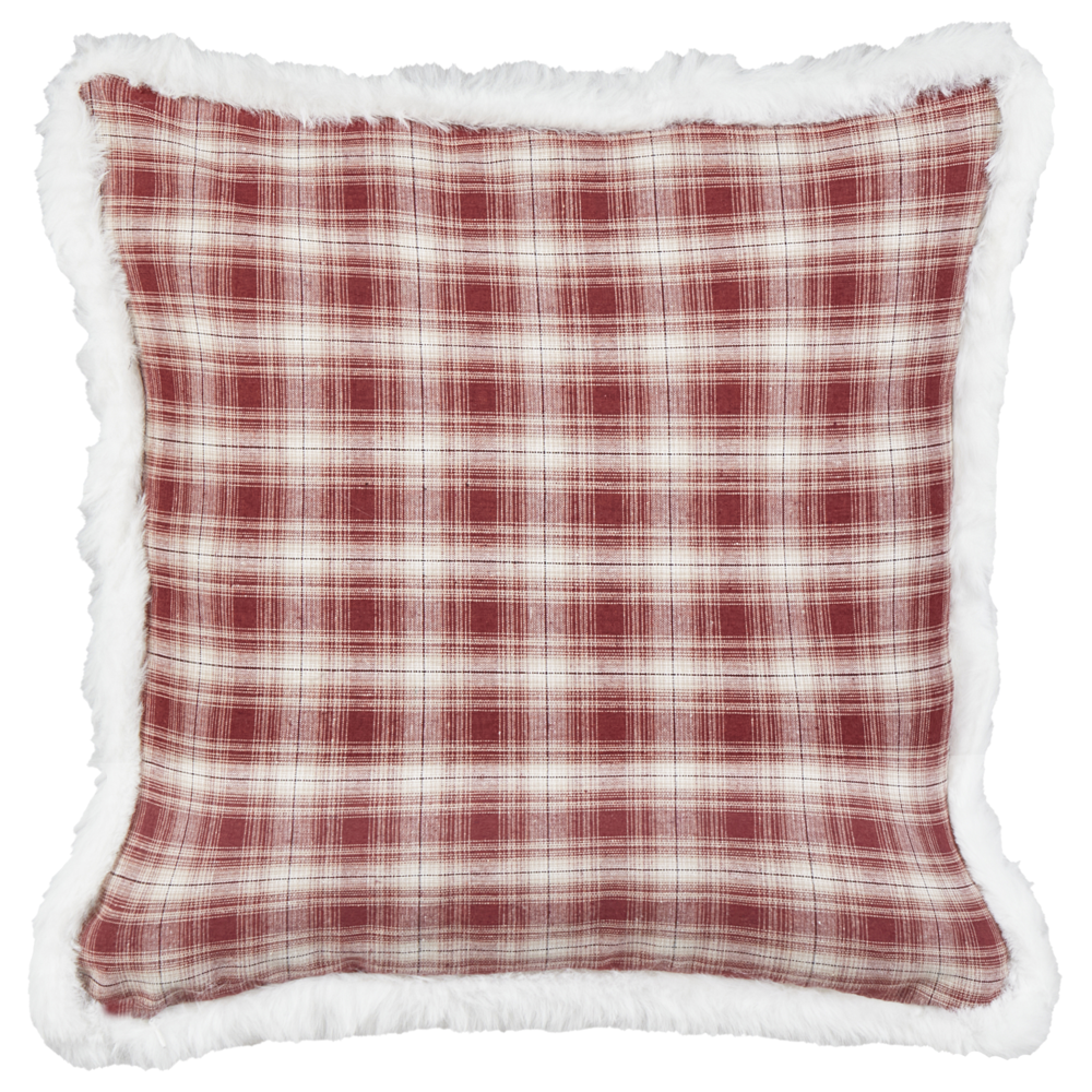 Set di 2 cuscini sparsi in tessuto poliestere rosso con motivo tartan natalizio 45 x 45 cm Accessorio per la decorazione