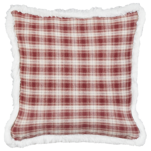Set di 2 cuscini sparsi in tessuto poliestere rosso con motivo tartan natalizio 45 x 45 cm Accessorio per la decorazione