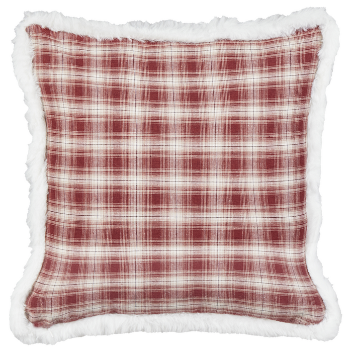 Set di 2 cuscini sparsi in tessuto poliestere rosso con motivo tartan natalizio 45 x 45 cm Accessorio per la decorazione