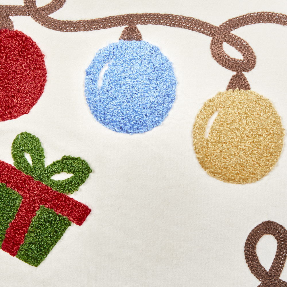 Set di 2 cuscini sparsi in tessuto di velluto bianco Motivo natalizio 45 x 45 cm Accessorio per la decorazione