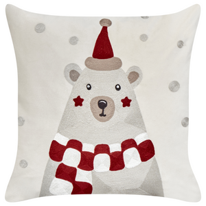 Set di 2 cuscini decorativi in tessuto di velluto bianco Motivo natalizio 45 x 45 cm Accessorio per la decorazione