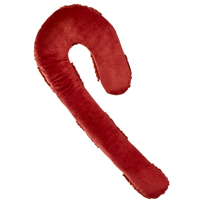 Set di 2 cuscini decorativi in tessuto rosso e bianco a forma di bastoncino di zucchero natalizio 25 x 55 cm Accessorio decorativo