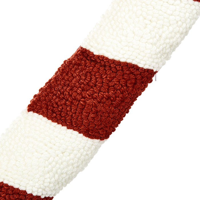 Set di 2 cuscini decorativi in tessuto rosso e bianco a forma di bastoncino di zucchero natalizio 25 x 55 cm Accessorio decorativo