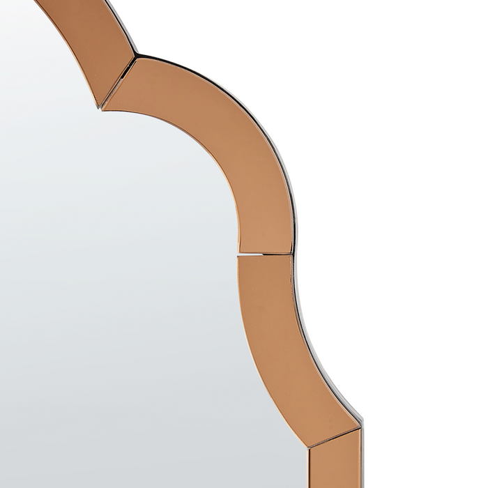 Specchio da parete in vetro oro e MDF 60 x 89 cm Specchio da appendere in stile Art Deco