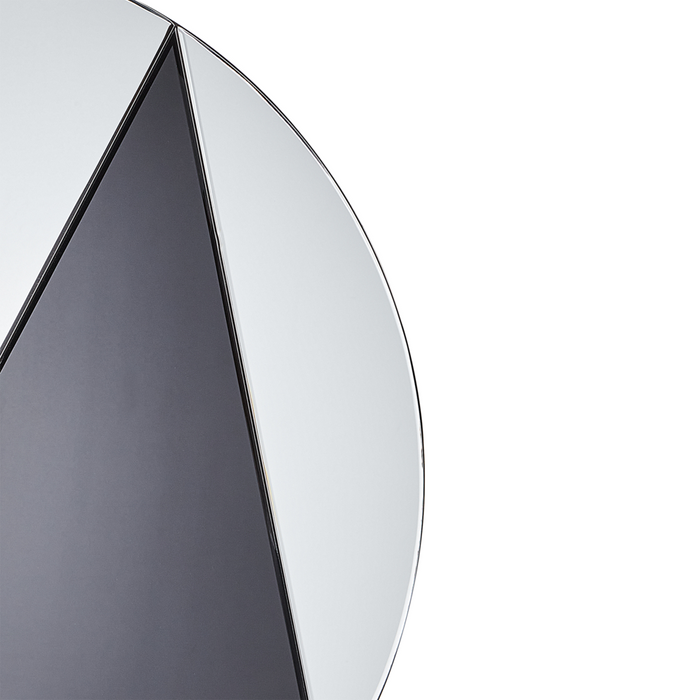 Specchio da parete in vetro e MDF oro e nero ø 80 cm Specchio da appendere di stile astratto