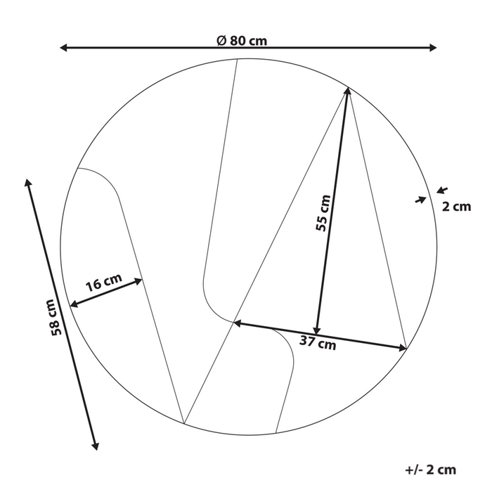 Specchio da parete in vetro e MDF oro e nero ø 80 cm Specchio da appendere di stile astratto