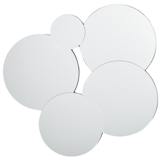 Specchio da parete in vetro e MDF argento 80 x 82 cm Design a cerchi senza cornice