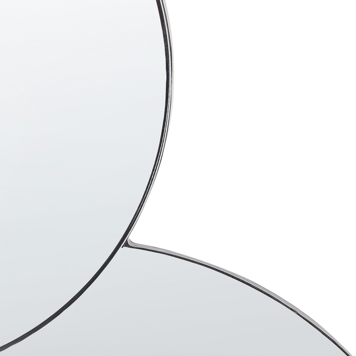 Specchio da parete in vetro e MDF argento 80 x 82 cm Design a cerchi senza cornice