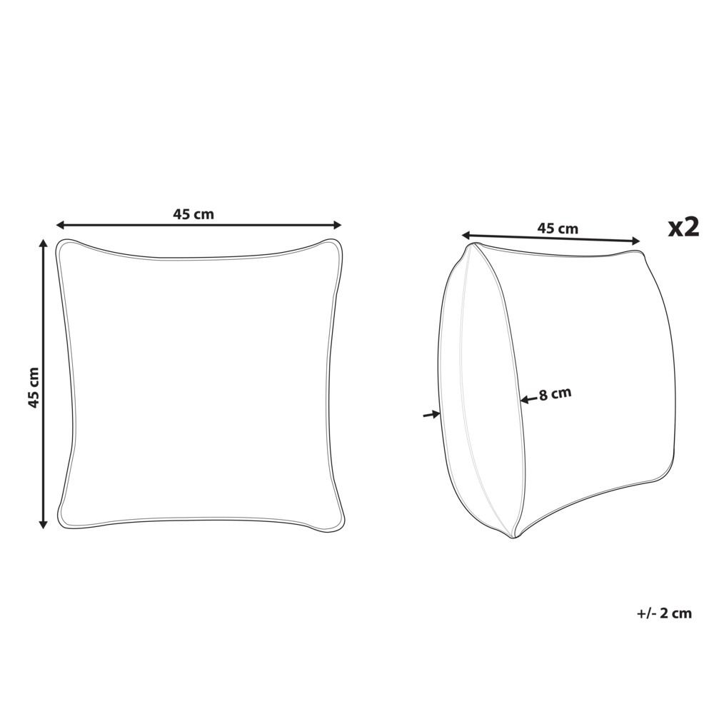 Set di 2 cuscini sparsi in tessuto di velluto bianco Motivo natalizio 45 x 45 cm Accessorio per la decorazione
