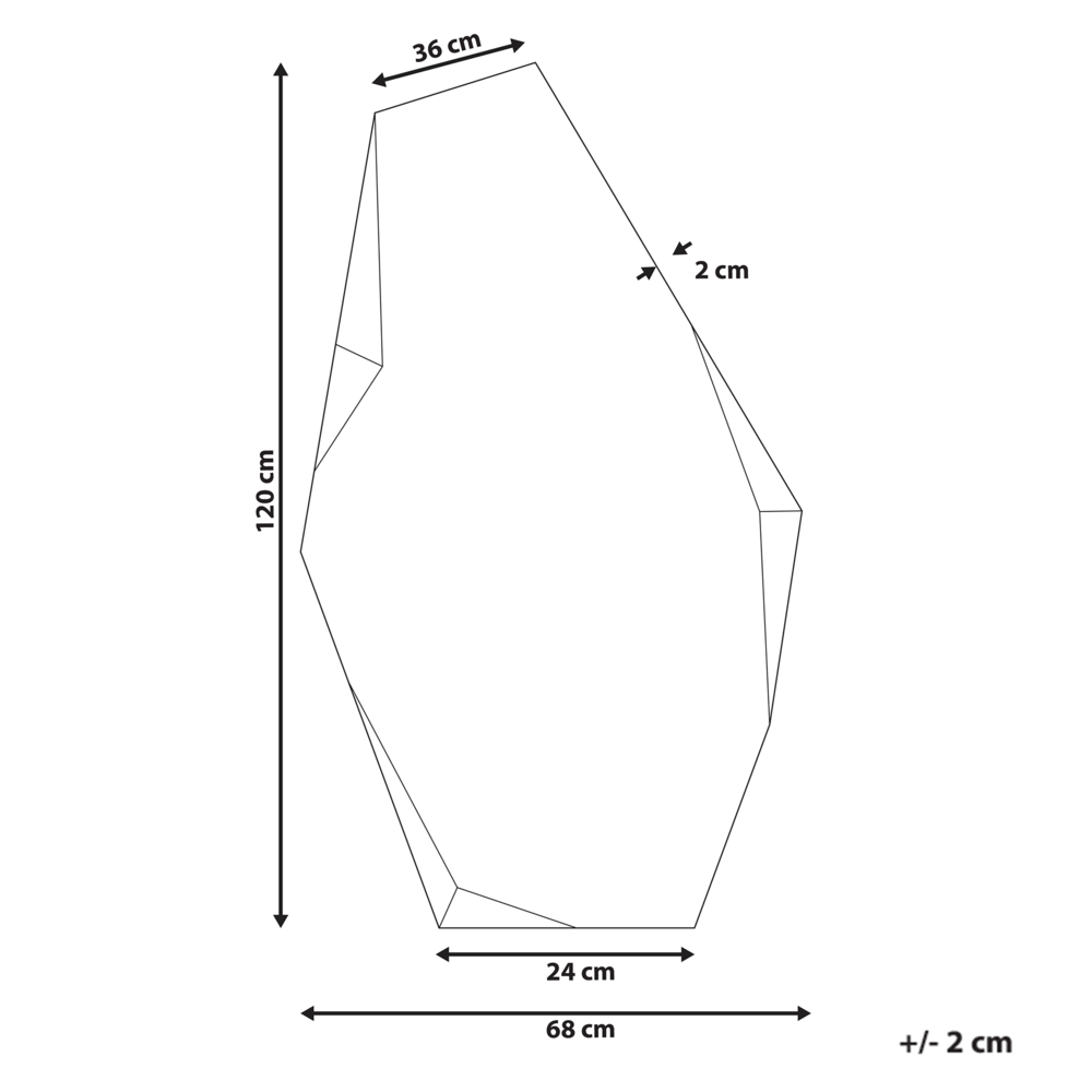 Specchio da parete Oro Vetro e MDF 68 x 120 cm Design irregolare Senza cornice