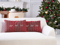 Set di 2 cuscini sparsi in tessuto poliestere rosso con motivo Tartan 30 x 50 cm Accessorio per la decorazione