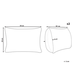 Set di 2 cuscini sparsi in tessuto poliestere rosso con motivo Tartan 30 x 50 cm Accessorio per la decorazione