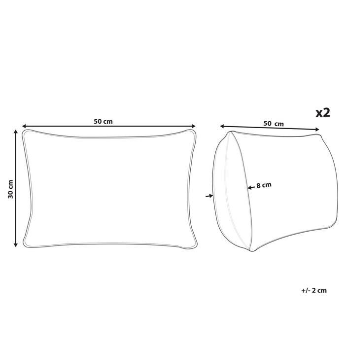 Set di 2 cuscini sparsi in tessuto poliestere rosso con motivo Tartan 30 x 50 cm Accessorio per la decorazione