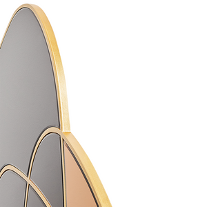 Specchio da parete in vetro nero e oro MDF 99 x 89 cm Forma irregolare