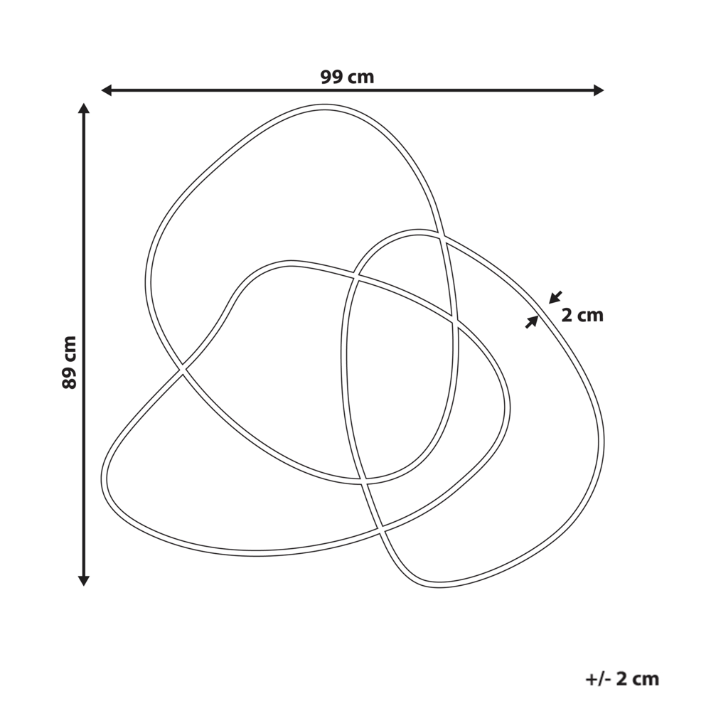 Specchio da parete in vetro nero e oro MDF 99 x 89 cm Forma irregolare