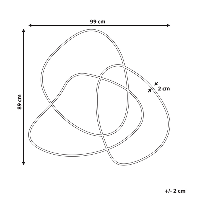 Specchio da parete in vetro oro MDF 99 x 89 cm Forma irregolare