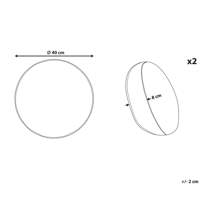 Set di 2 cuscini decorativi in tessuto rotondo bianco e rosso da 40 cm Accessori per la decorazione