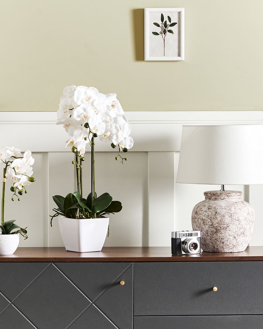 Pianta artificiale con vaso in plastica 59 cm accessorio decorativo boho