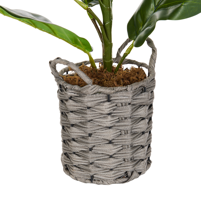 Pianta artificiale in vaso albero di fico 72 cm accessorio decorativo boho