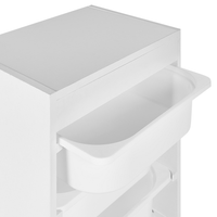 Scaffale a muro unico con 4 cassetti Scatole Camera dei bambini Particle Board Plastica Bianco