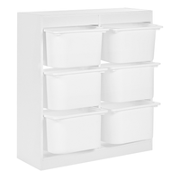 Scaffale con 6 cassetti Scatole Bianco Truciolato Plastica Unico Camera dei bambini