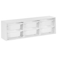 Scaffale a muro unico con 6 cassetti Scatole Camera dei bambini Particle Board Plastica Bianco