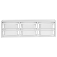 Scaffale a muro unico con 6 cassetti Scatole Camera dei bambini Particle Board Plastica Bianco