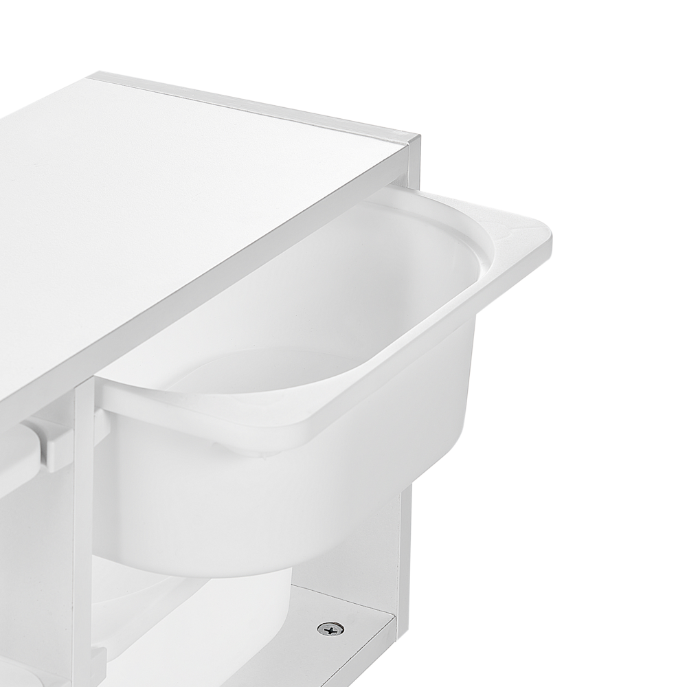 Scaffale a muro unico con 6 cassetti Scatole Camera dei bambini Particle Board Plastica Bianco