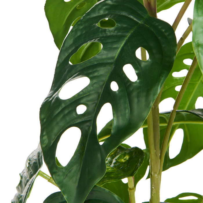 Pianta artificiale in vaso Materiale sintetico verde e nero 53 cm Monstera Plant Accessorio decorativo per interni