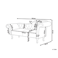 Chaise longue in Velluto Verde Smeraldo Bottone capitonné Tappezzeria versione destra con Cuscino