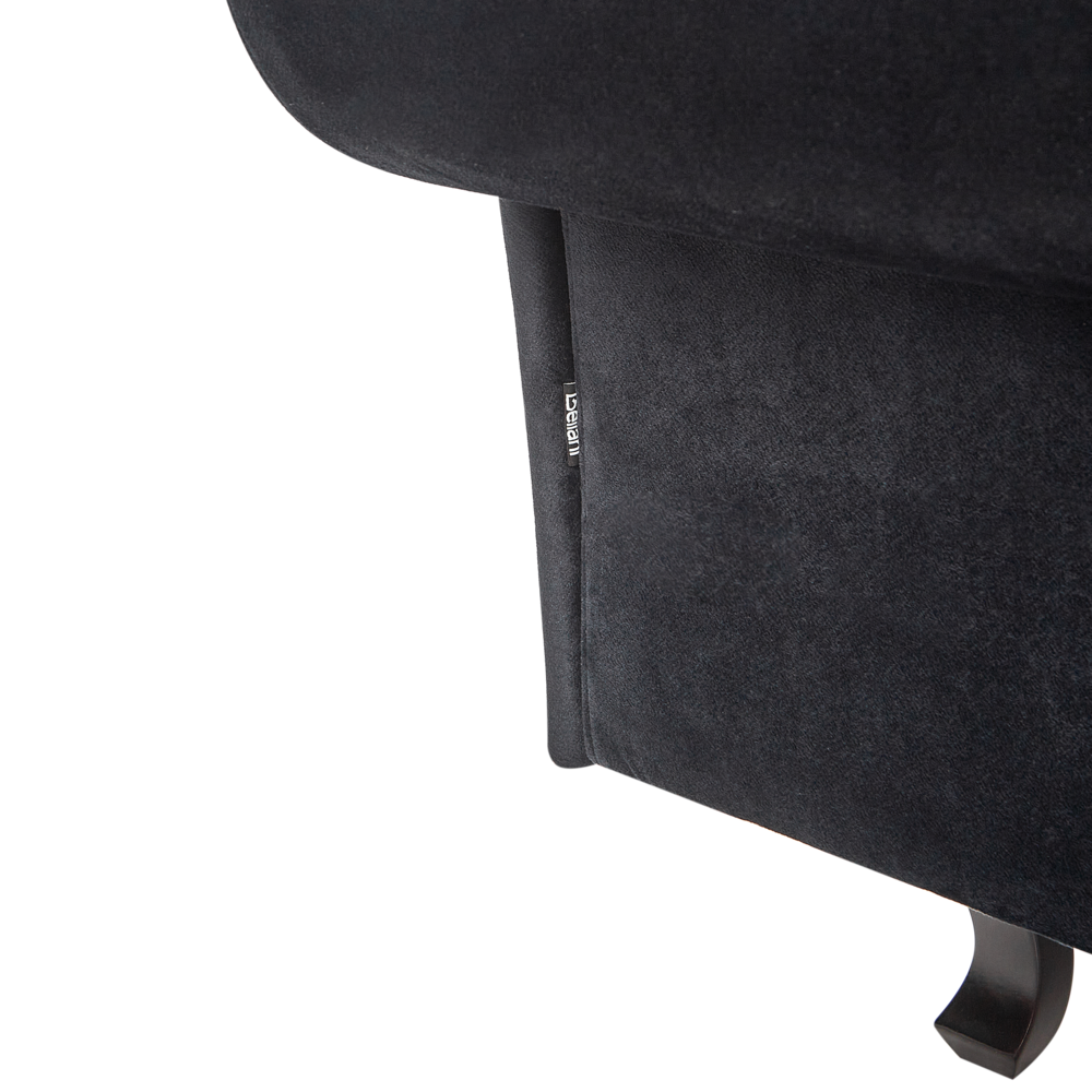Chaise Lounge in velluto nero imbottito a lato sinistro con cuscino in stile retrò tradizionale Facile da pulire Adatto agli animali domestici