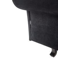 Chaise Lounge in velluto nero imbottito a lato sinistro con cuscino in stile retrò tradizionale Facile da pulire Adatto agli animali domestici