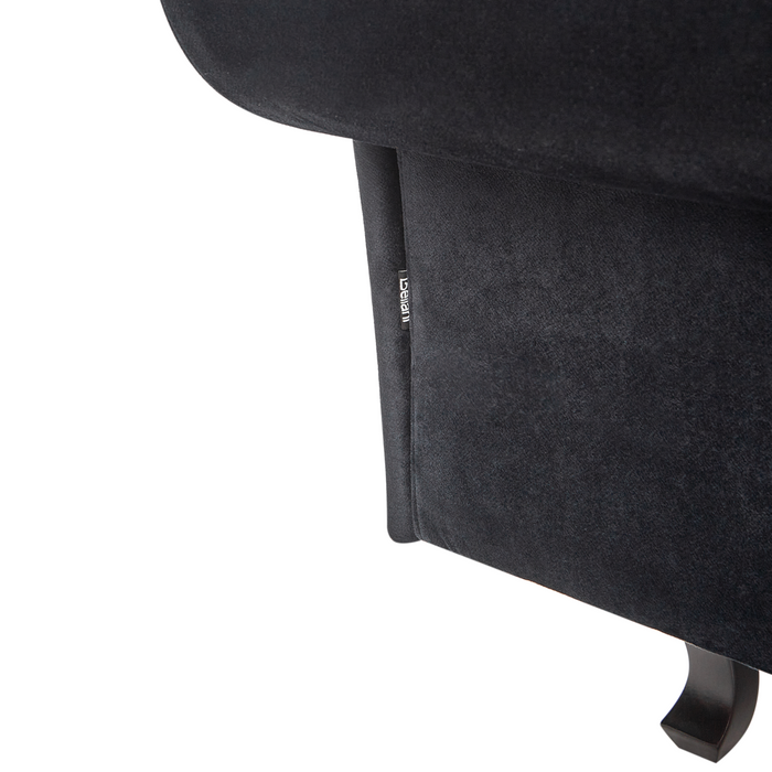 Chaise Lounge in velluto nero imbottito a lato sinistro con cuscino in stile retrò tradizionale Facile da pulire Adatto agli animali domestici