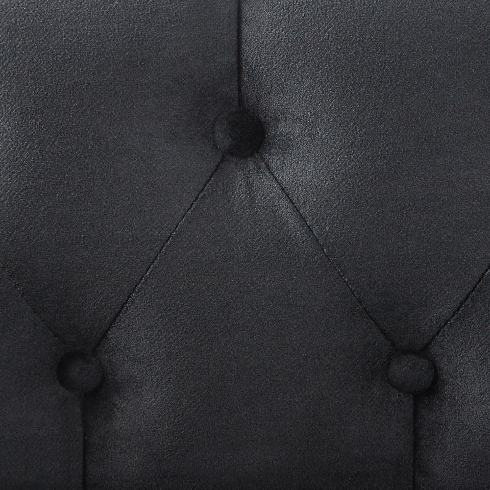 Chaise Lounge in velluto nero imbottito a lato sinistro con cuscino in stile retrò tradizionale Facile da pulire Adatto agli animali domestici