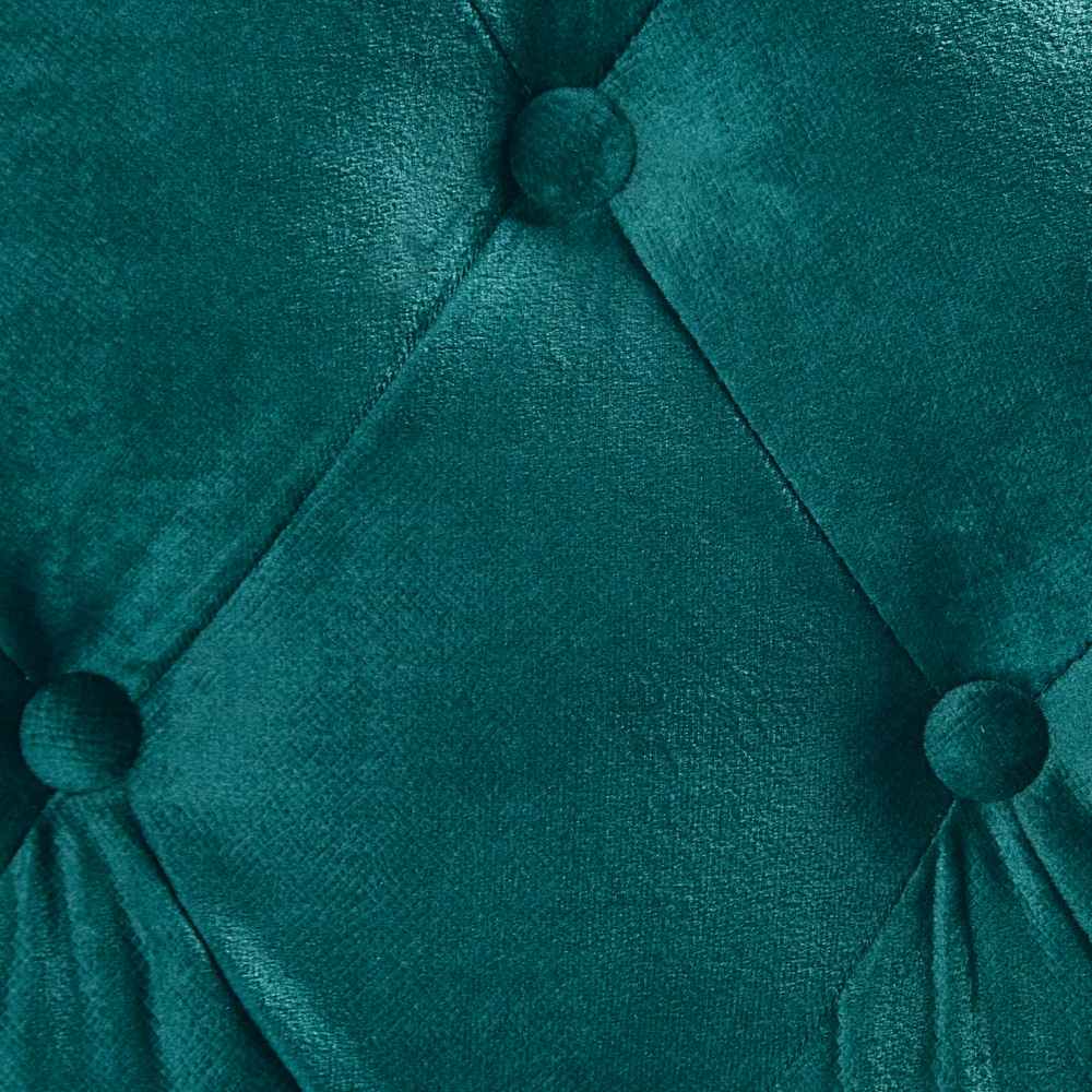 Chaise longue in Velluto Verde Smeraldo Bottone capitonné Tappezzeria versione destra con Cuscino