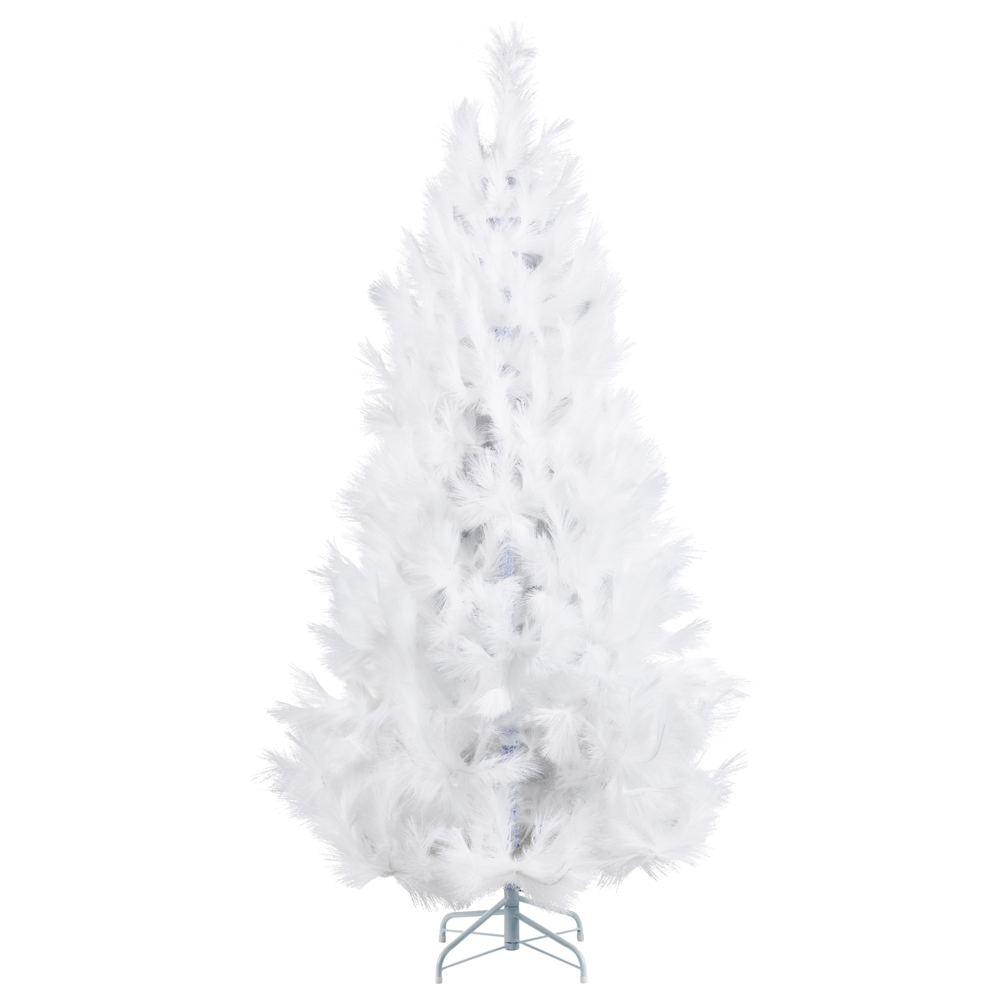 Albero di Natale artificiale tradizionale con base in metallo 180 cm bianco Decorazione tradizionale invernale per le feste