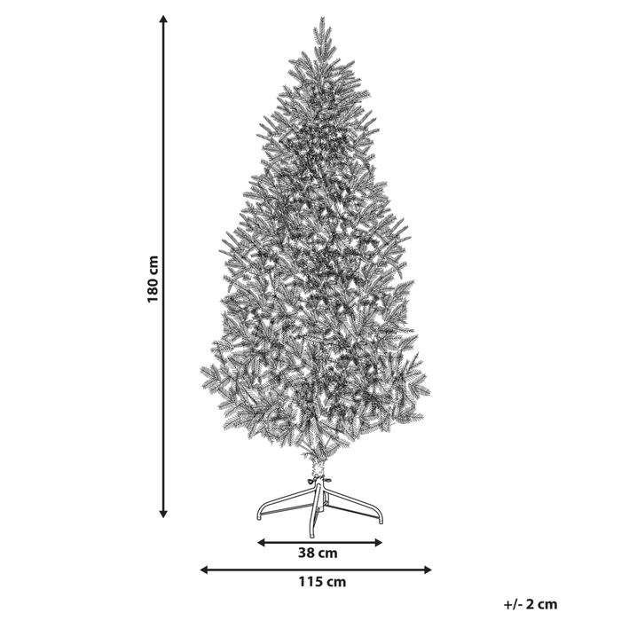 Albero di Natale artificiale tradizionale con base in metallo 180 cm bianco Decorazione tradizionale invernale per le feste