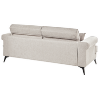 Set di divani 5 posti in tessuto tortora con poggiatesta regolabili stile moderno