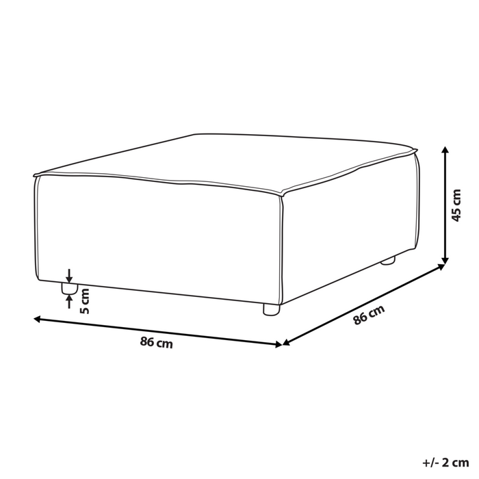 Pouf quadrato imbottito in tessuto beige e gambe nere soggiorno Stile moderno