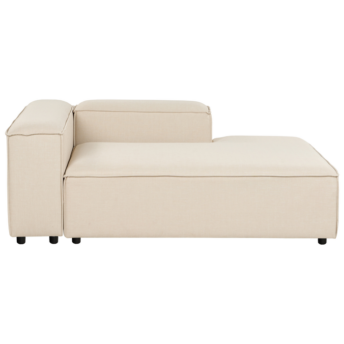 Chaise longue lato sinistro Gambe nere Rivestimento in corda di poliestere beige Soggiorno moderno