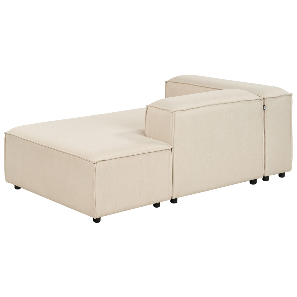 Chaise longue lato sinistro Gambe nere Rivestimento in corda di poliestere beige Soggiorno moderno