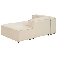 Chaise longue lato sinistro Gambe nere Rivestimento in corda di poliestere beige Soggiorno moderno