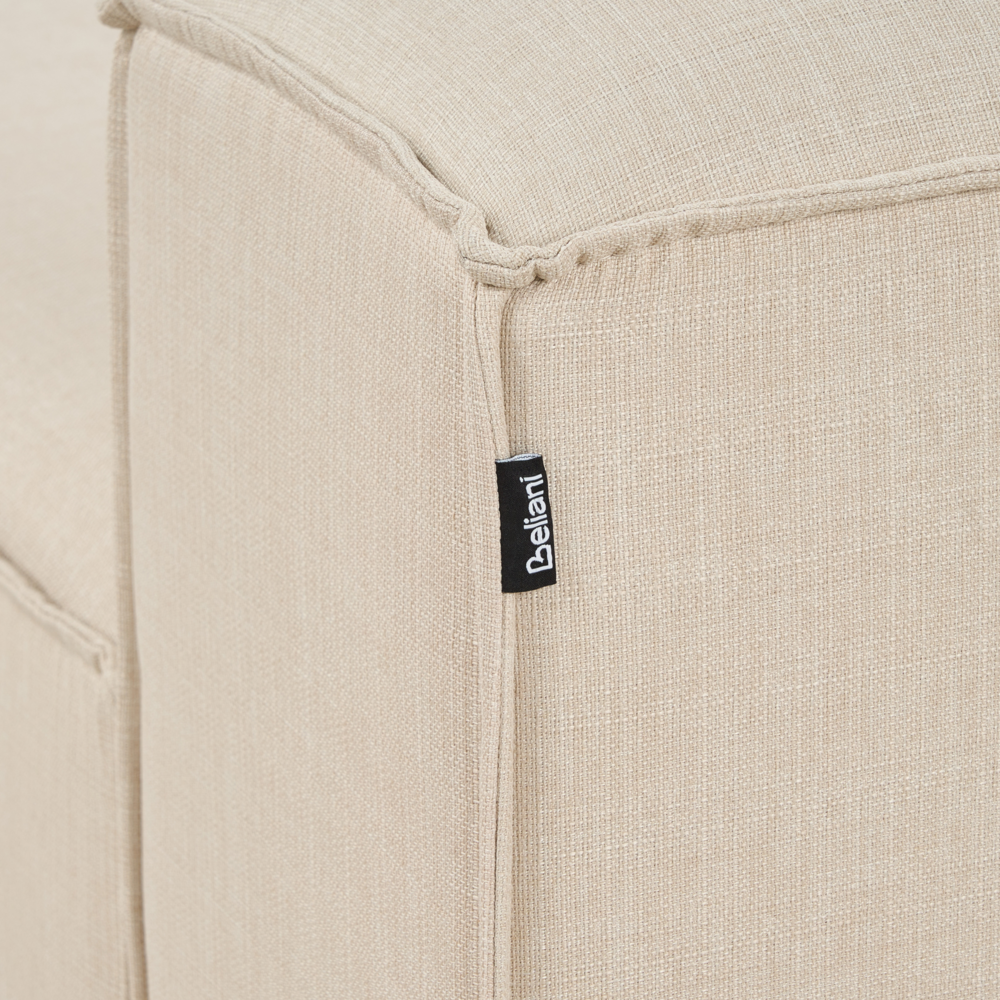 Chaise longue lato sinistro Gambe nere Rivestimento in corda di poliestere beige Soggiorno moderno