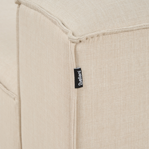 Chaise longue lato sinistro Gambe nere Rivestimento in corda di poliestere beige Soggiorno moderno