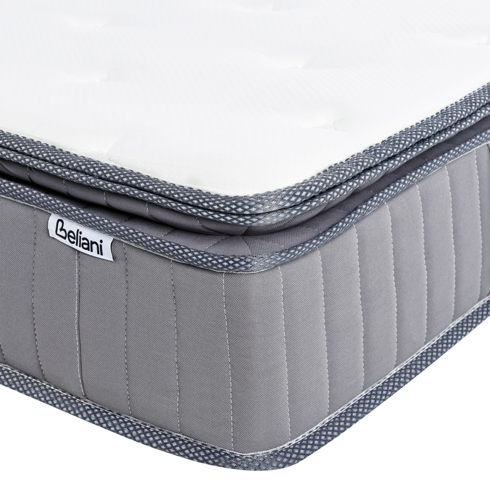 Materasso a molle insacchettate EU misura matrimoniale 160 x 200 cm con imbottitura in memory foam rinfrescante rivestimento rimovibile 3 piedi dura rigidità design moderno trapuntato